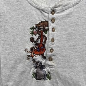 Vintage 90s Disney Catalog Jungle book Gray Long sleeve Henley‎ extra Large